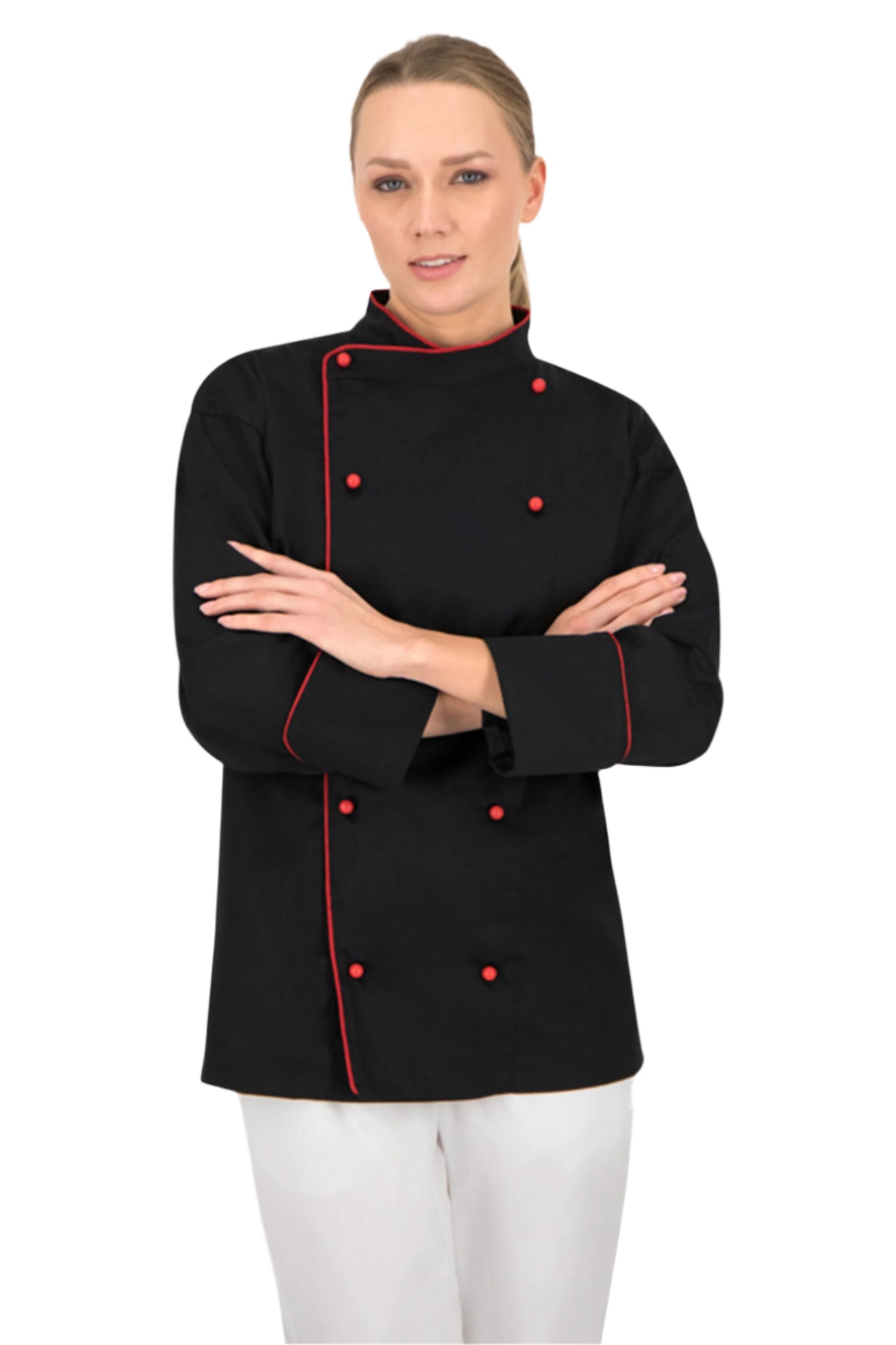 Tunica bucatar neagra unisex maneca 3/4 poplin tercot 200g Nobu