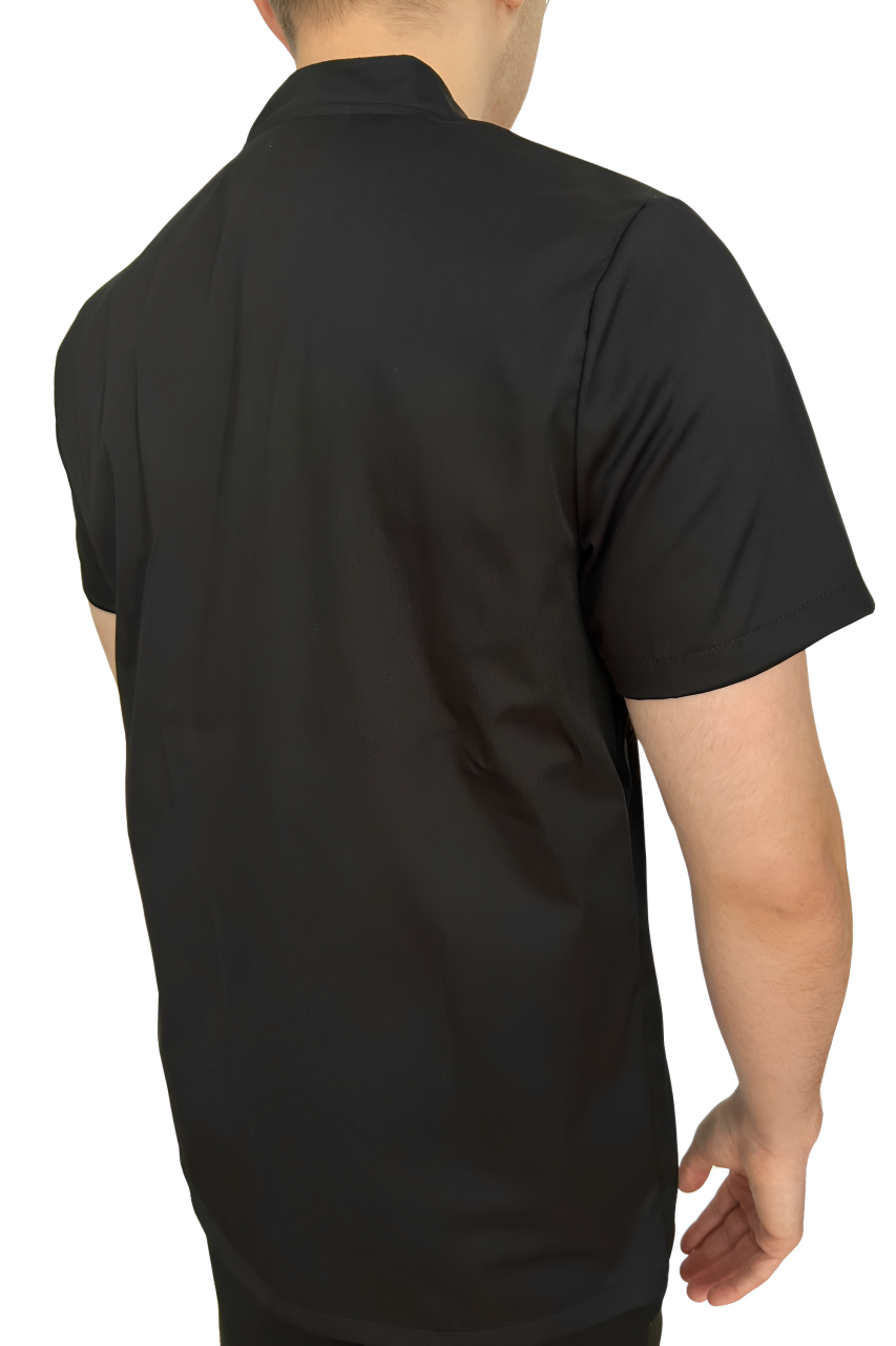 Tunica bucatar neagra unisex maneca scurta tercot 165g Edgar