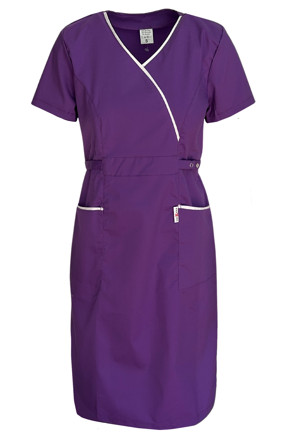 Sarafan de lucru medical violet poplin-elastan 165g Lory