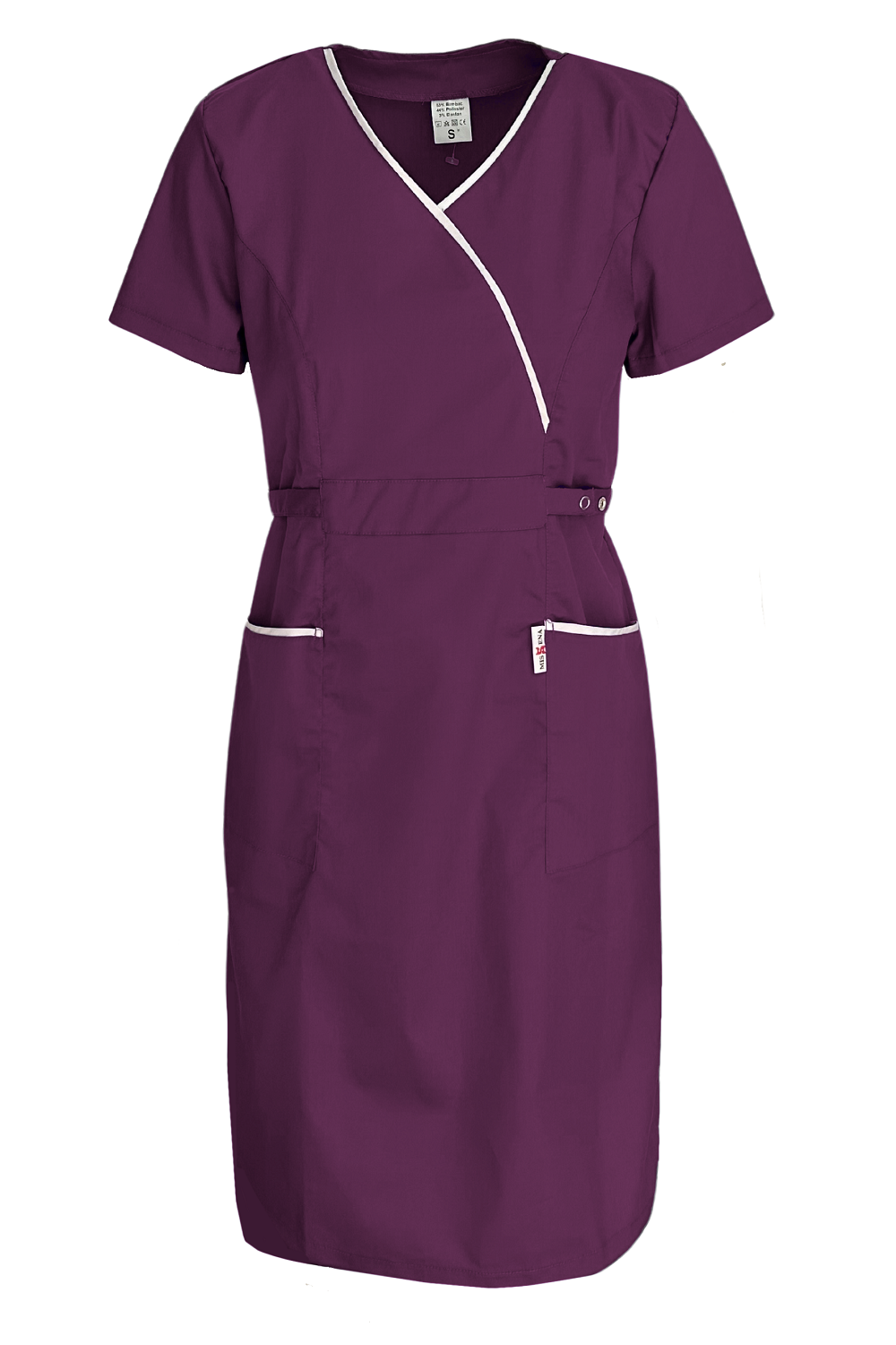 Sarafan de lucru medical visiniu poplin-elastan 165g Lory