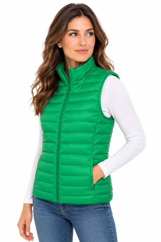 Vesta matlasata verde unisex din fas CarryLite