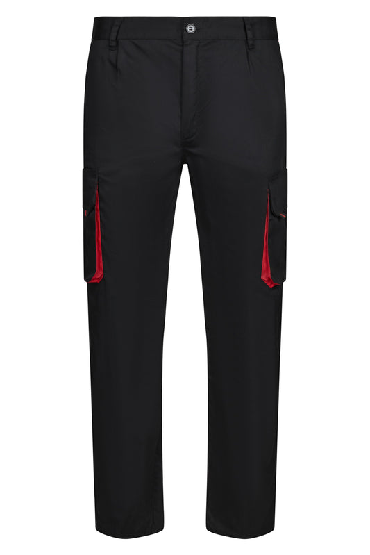 Pantaloni tercot 200g negru/rosu V103004