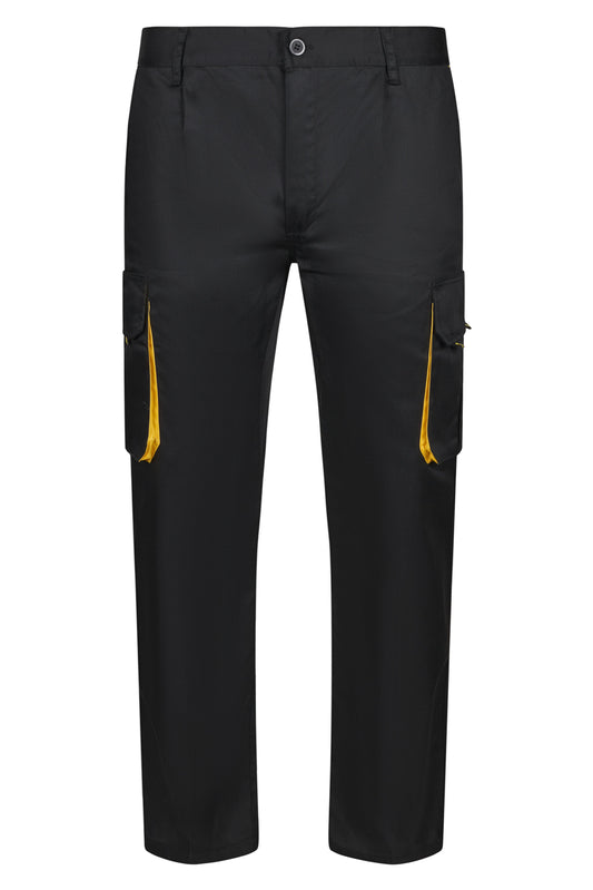 Pantaloni tercot 200g negru/galben V103004