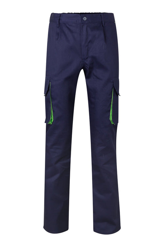 Pantaloni tercot 200g barbat Albastru marin/Verde lime V103004