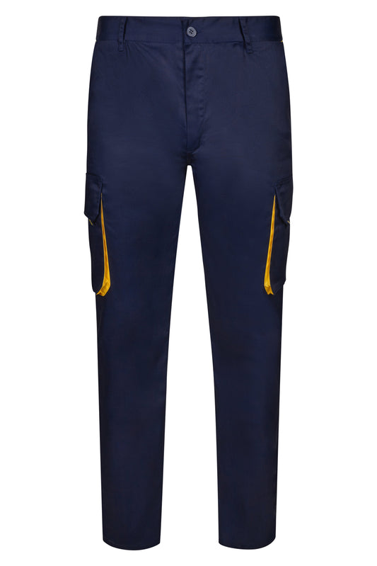 Pantaloni tercot 200g barbat Albastru marin/Galben V103004