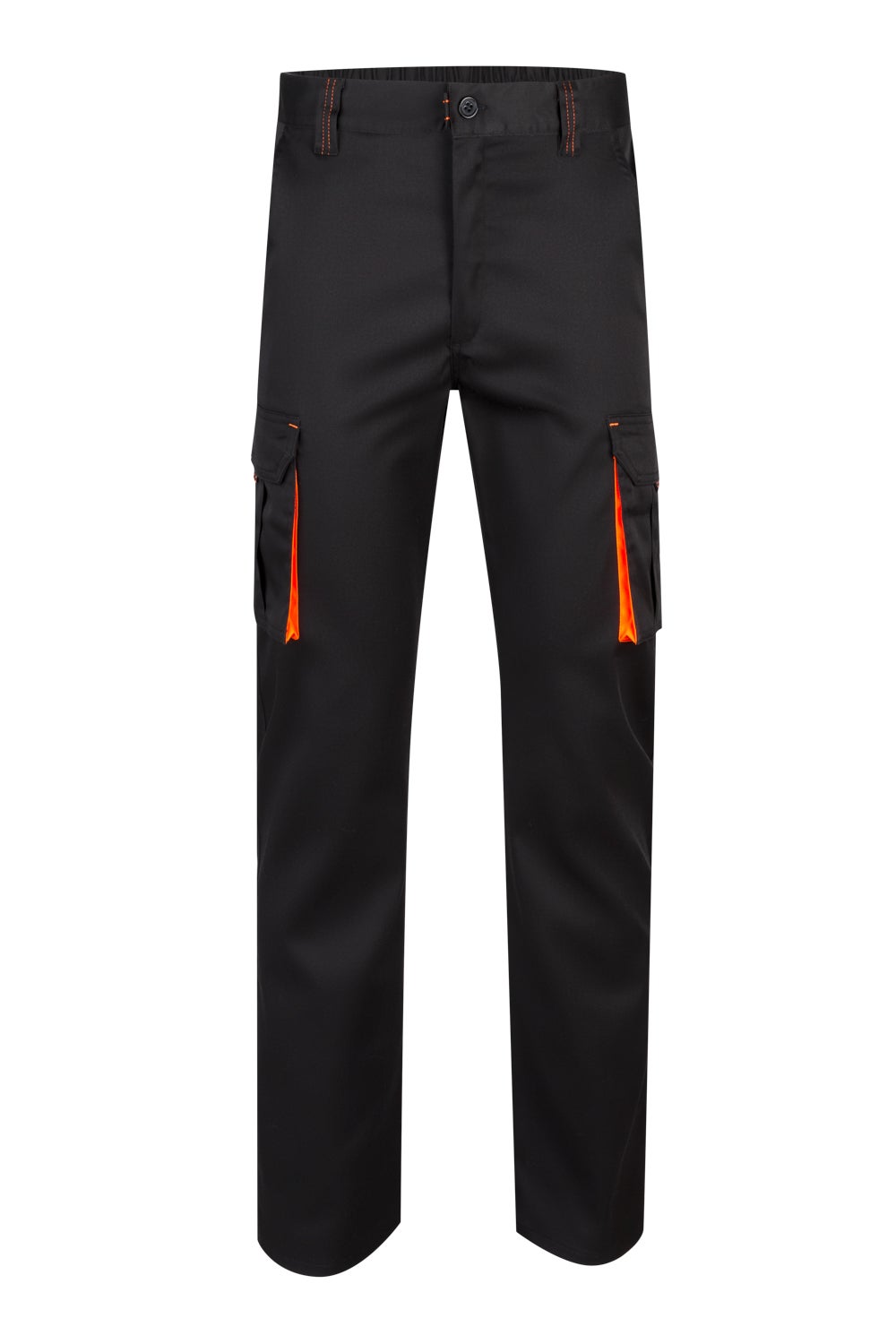 Pantaloni stretch 240g barbat Negru/Portocaliu fluo V103008S