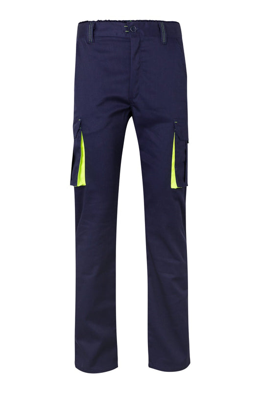 Pantaloni stretch 240g barbat Bleumarin/Galben V103008S