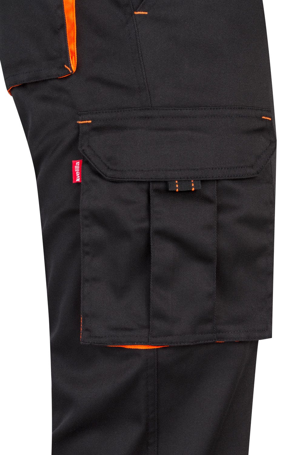 Pantaloni stretch 240g barbat Negru/Portocaliu fluo V103008S