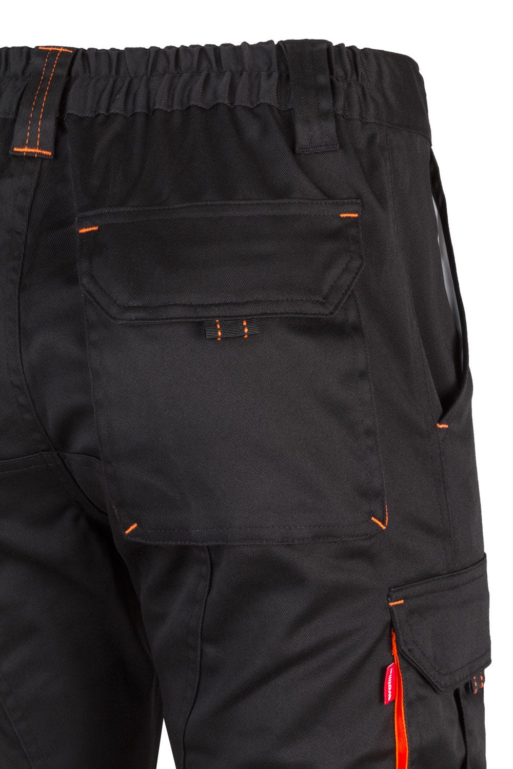 Pantaloni stretch 240g barbat Negru/Portocaliu fluo V103008S