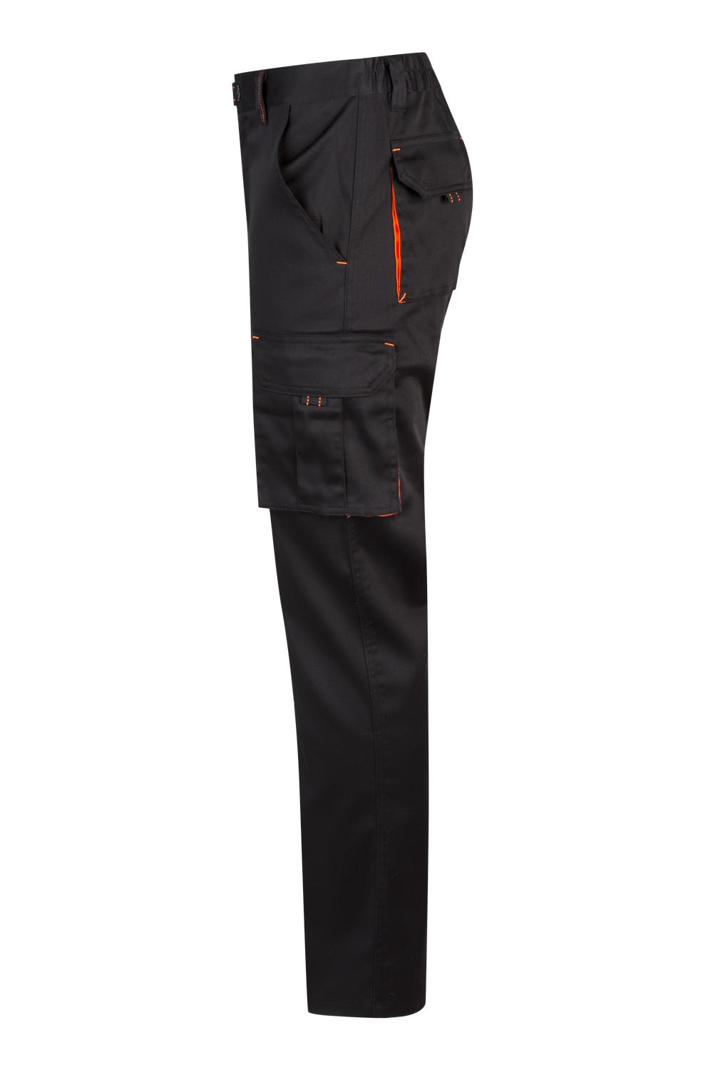 Pantaloni stretch 240g barbat Negru/Portocaliu fluo V103008S