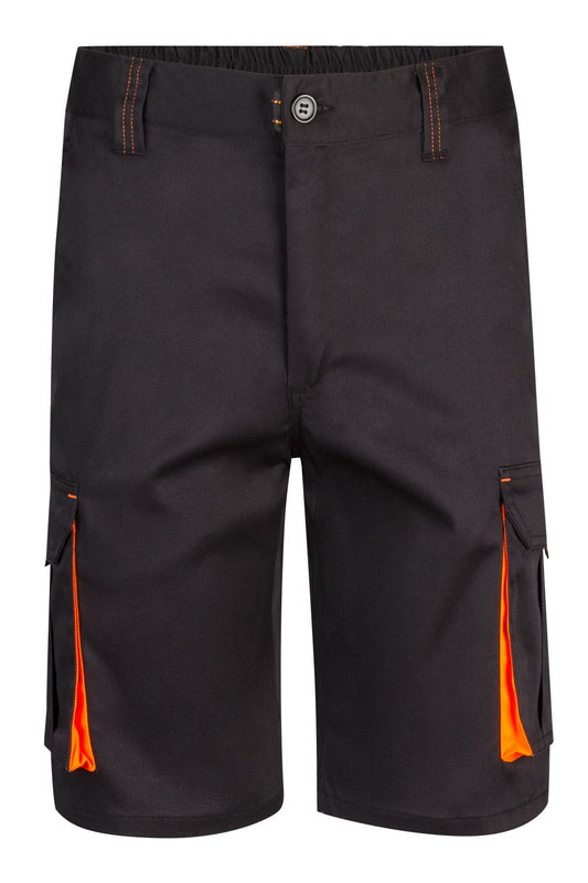 Pantaloni scurti stretch 240g Negru/Portocaliu fluo V103010S