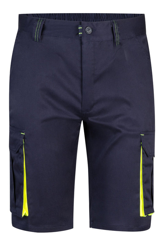 Pantaloni scurti stretch 240g Bleumarin/Galben V103010S