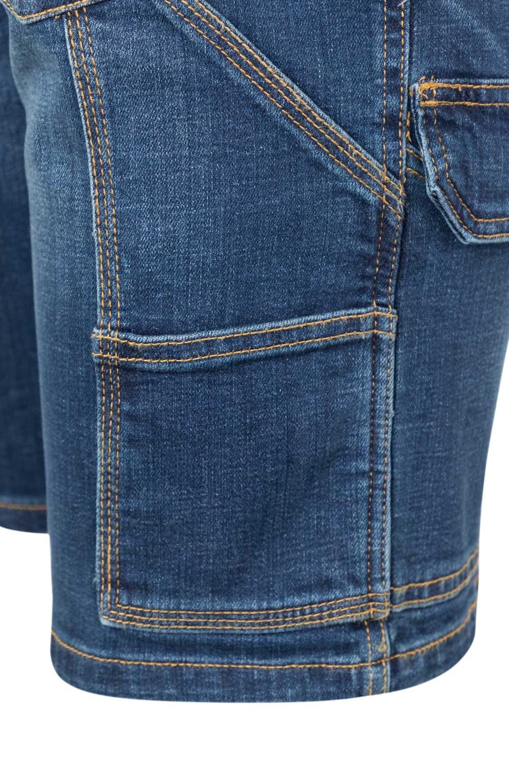 Pantaloni scurti denim 411g 8 buzunare albastru V103017S