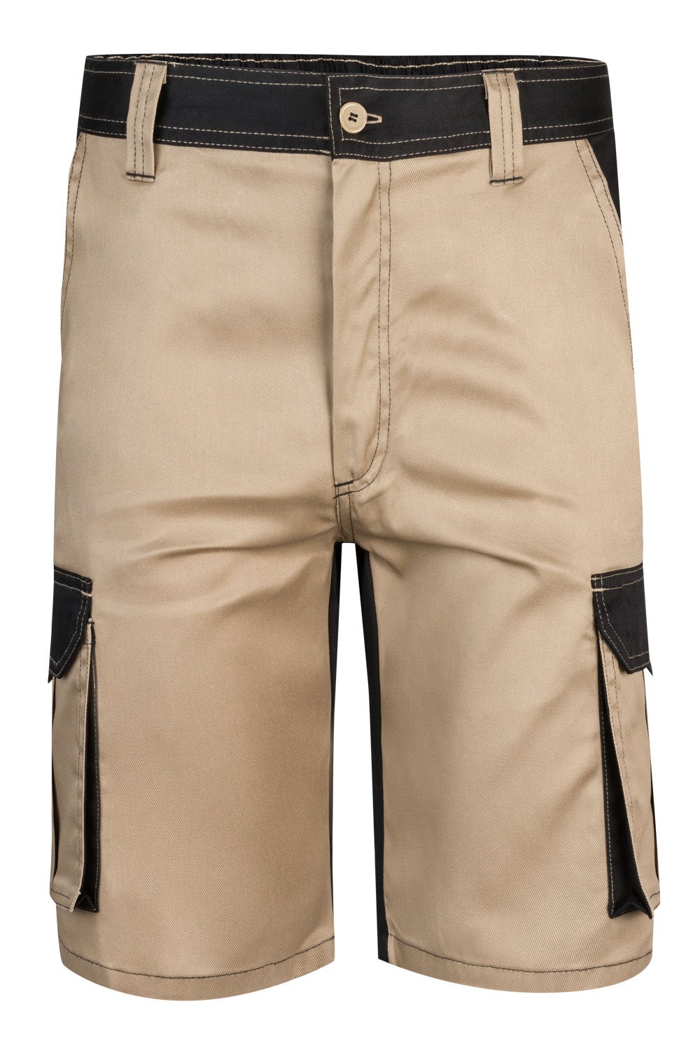 Pantaloni scurti tercot 200g bej nisipiu/negru V103021B