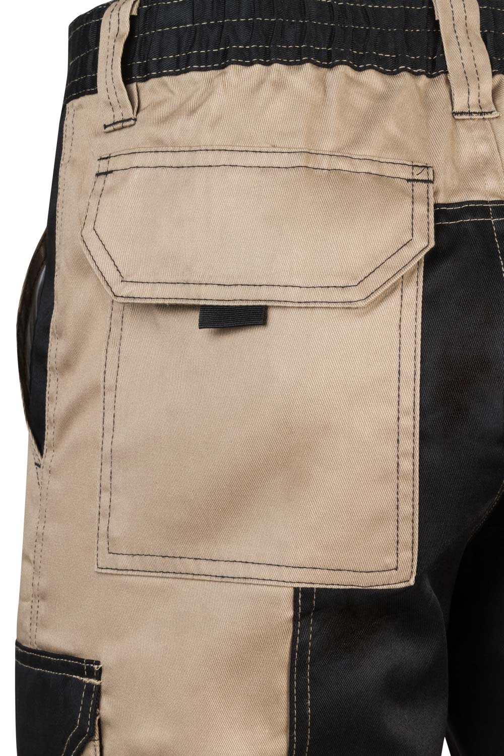 Pantaloni scurti tercot 200g bej nisipiu/negru V103021B