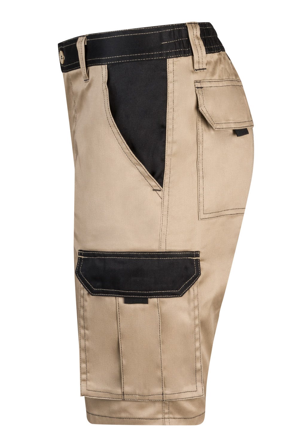 Pantaloni scurti tercot 200g bej nisipiu/negru V103021B