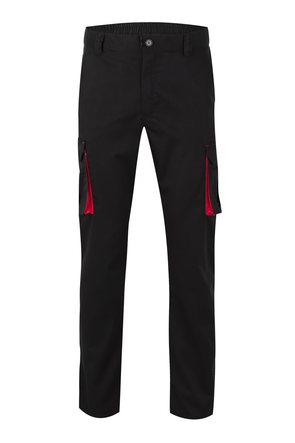 Pantaloni stretch 240g negru/rosu V103024S