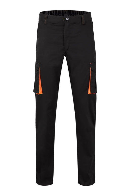 Pantaloni stretch 240g Negru/Portocaliu V103024S