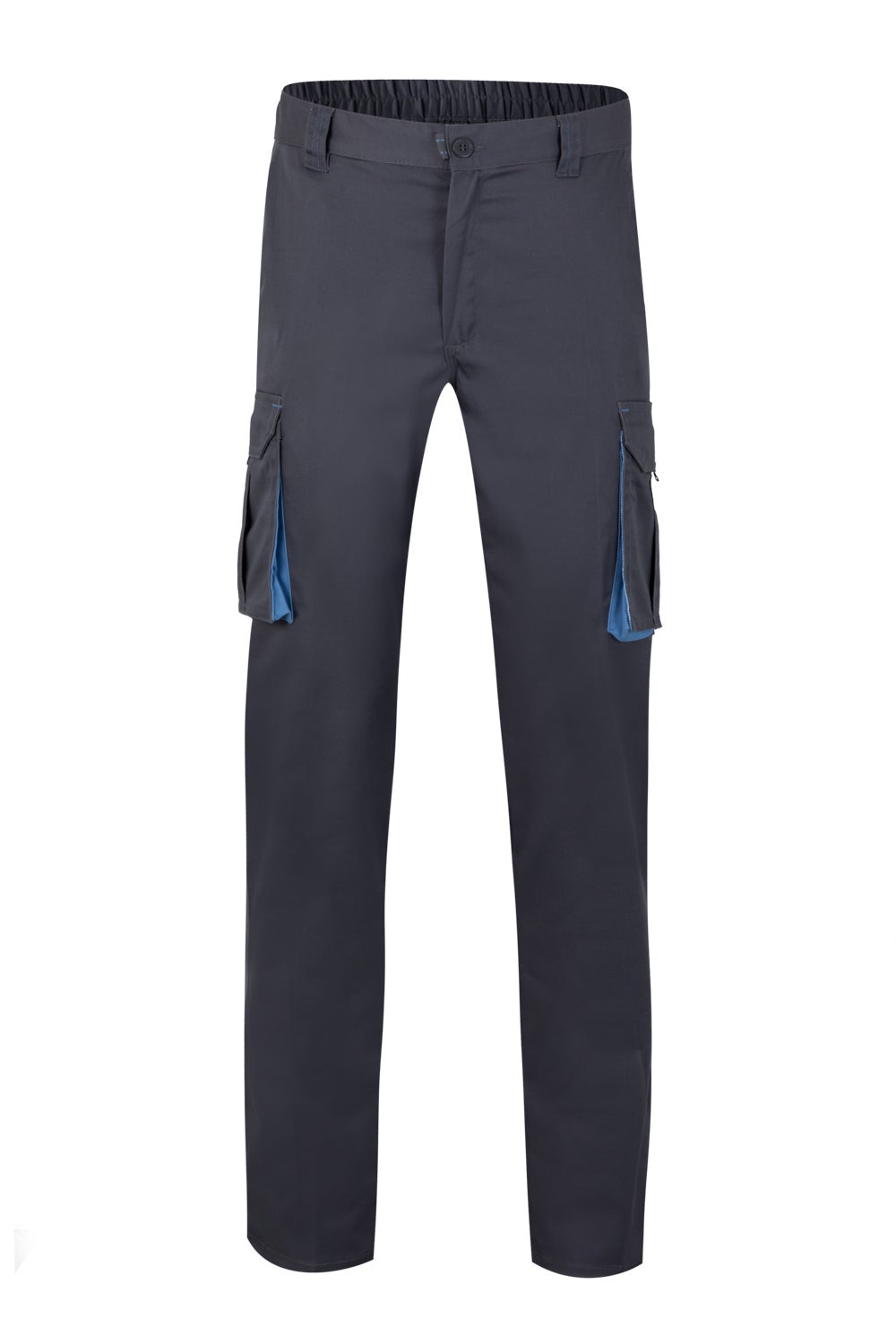 Pantaloni stretch 240g gri/albastru celest V103024S