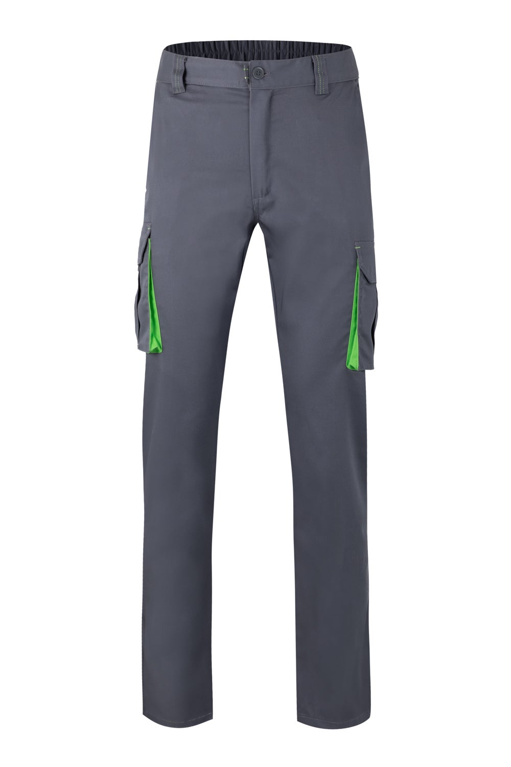 Pantaloni stretch 240g gri/verde lime V103024S