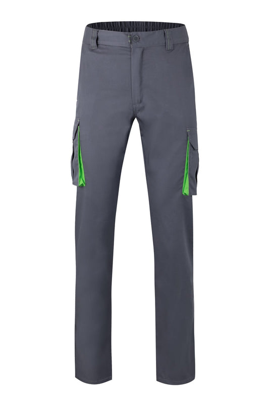 Pantaloni stretch 240g Gri/Verde lime V103024S