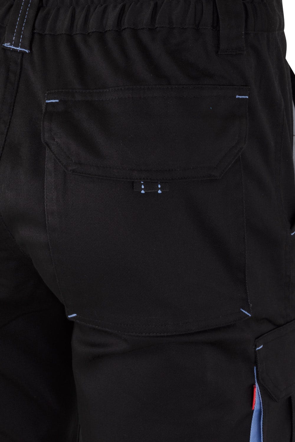 Pantaloni stretch 240g negru/albastru celest V103024S