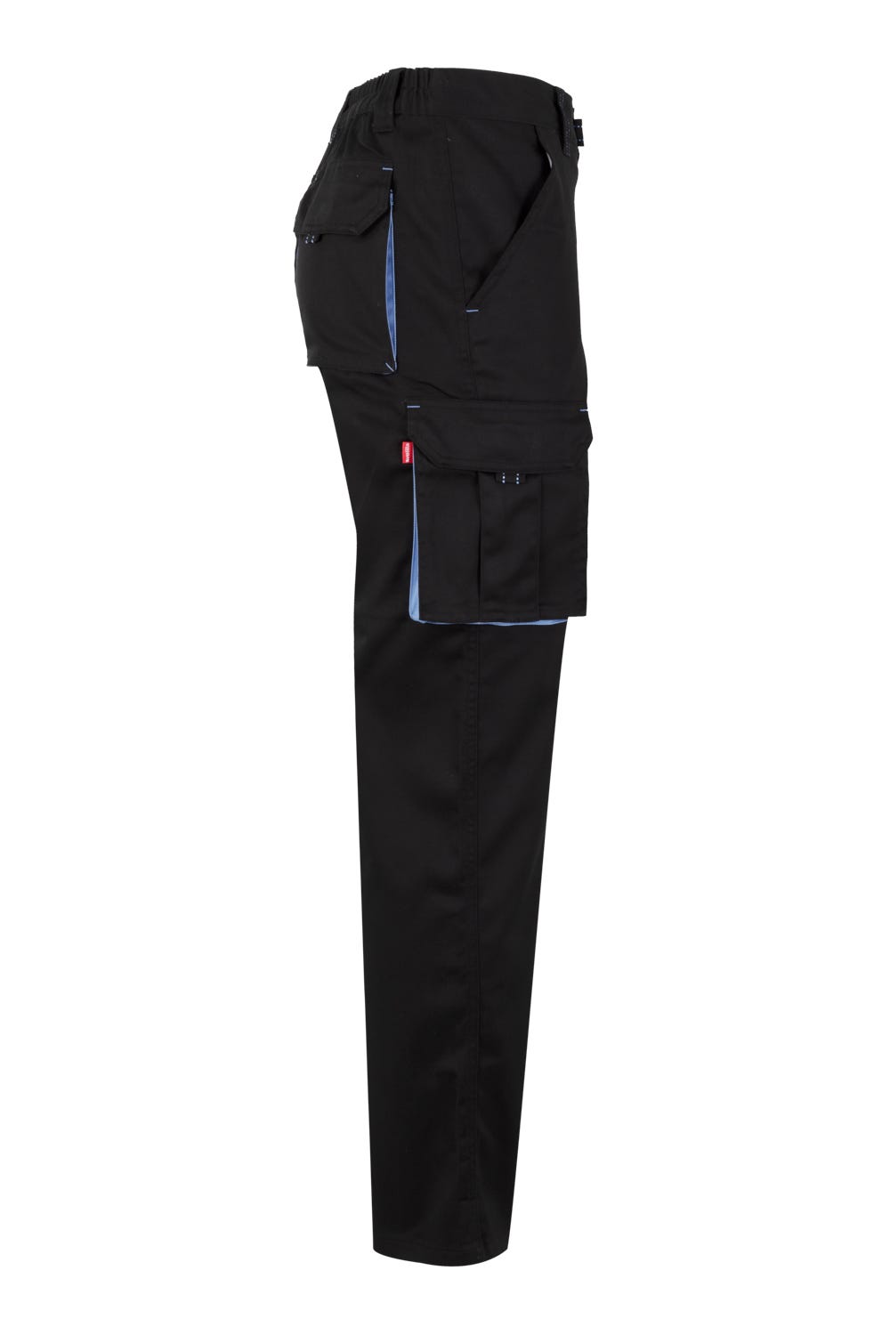 Pantaloni stretch 240g negru/albastru celest V103024S