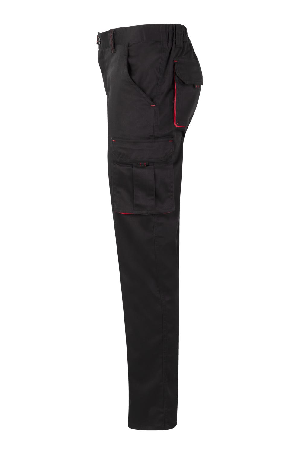 Pantaloni stretch 240g negru/rosu V103024S