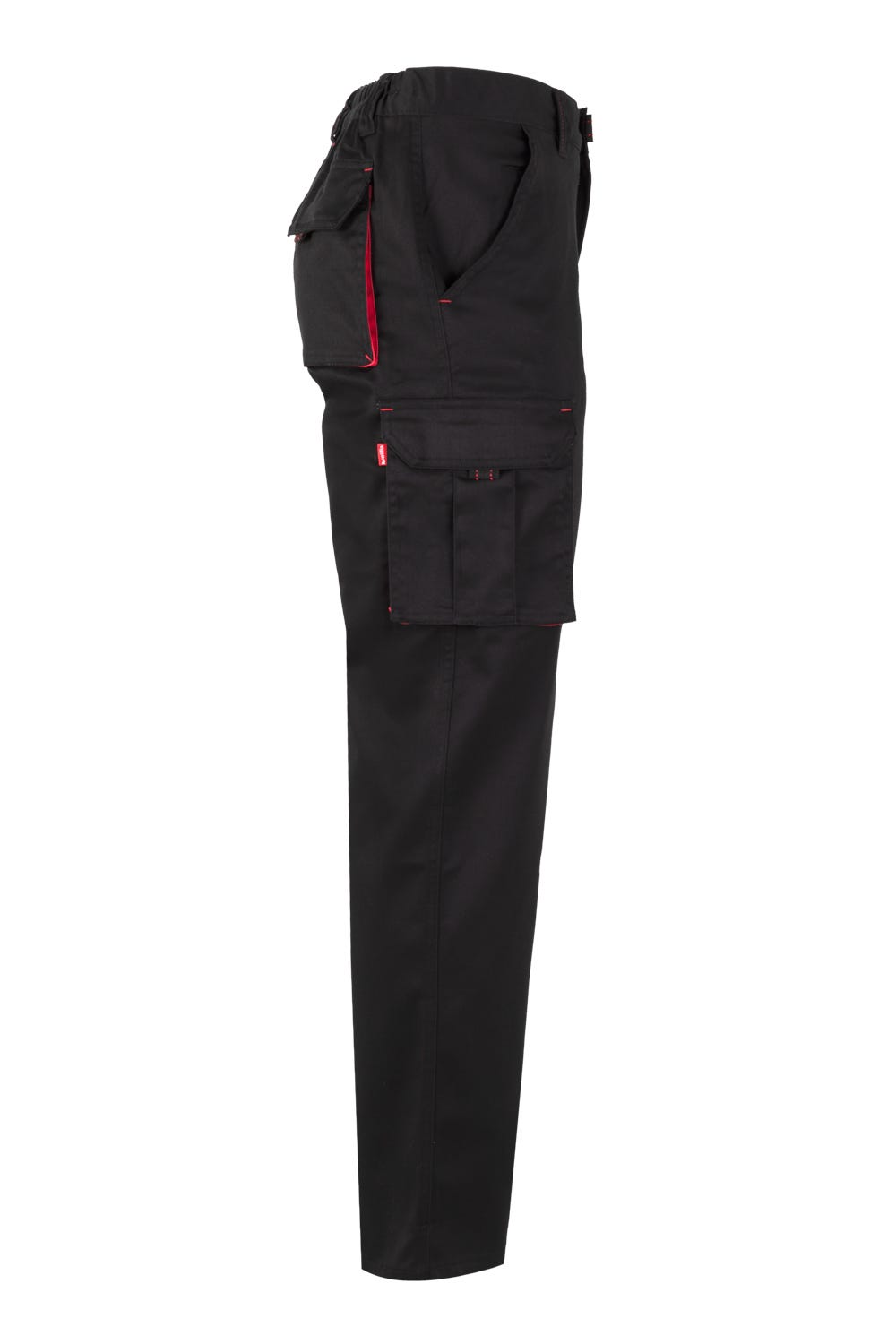 Pantaloni stretch 240g negru/rosu V103024S
