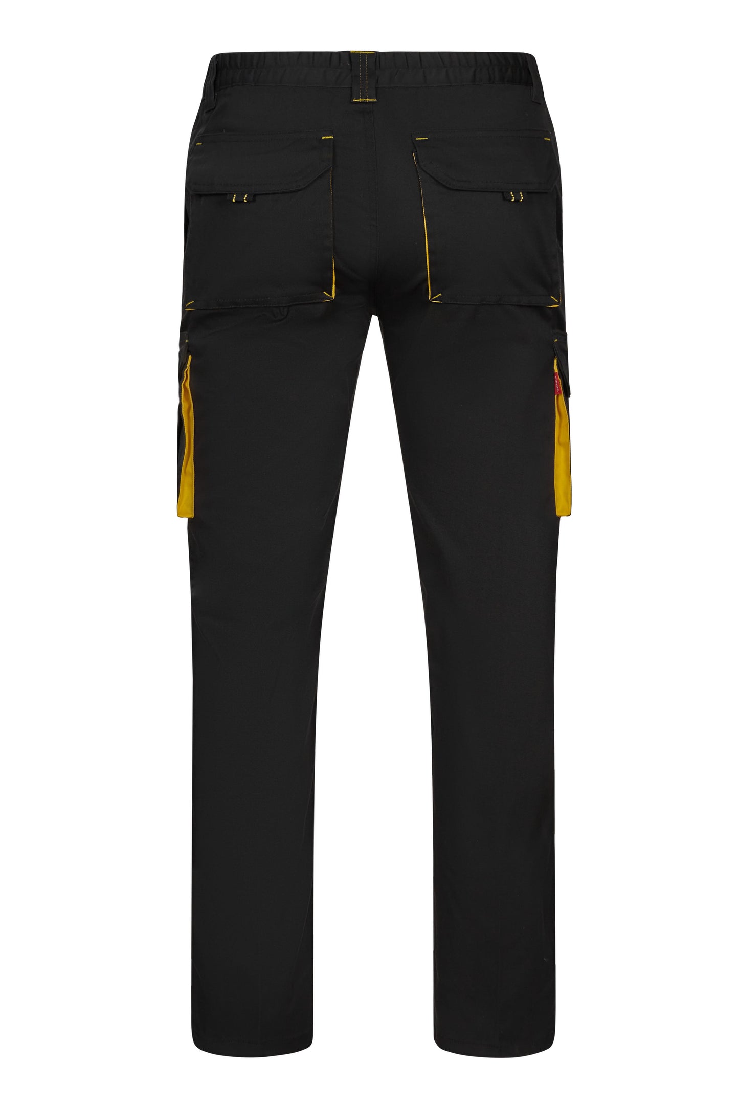 Pantaloni stretch 240g negru/galben V103024S