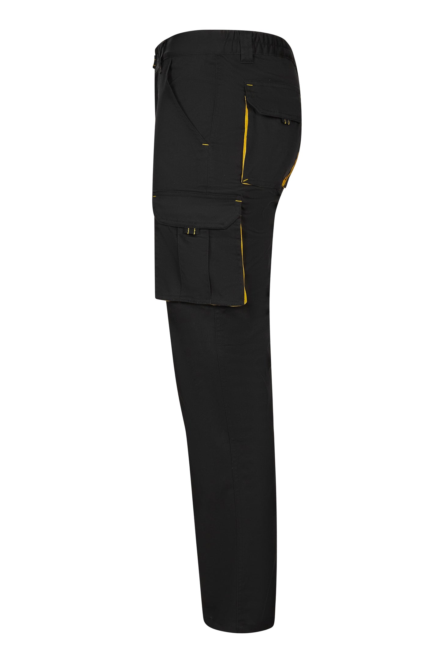 Pantaloni stretch 240g negru/galben V103024S