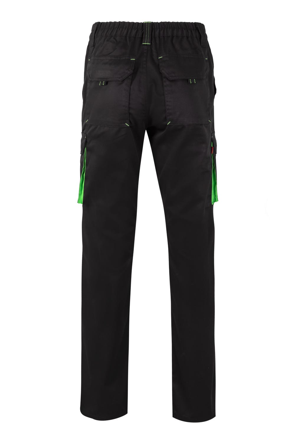 Pantaloni stretch 240g negru/verde lime V103024S