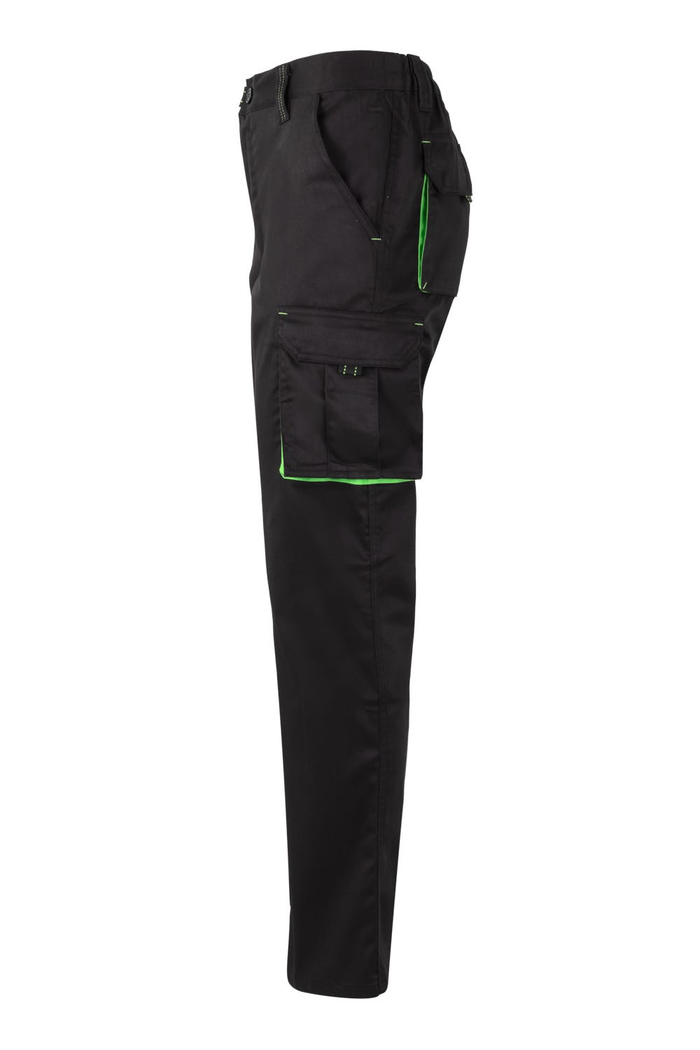 Pantaloni stretch 240g negru/verde lime V103024S