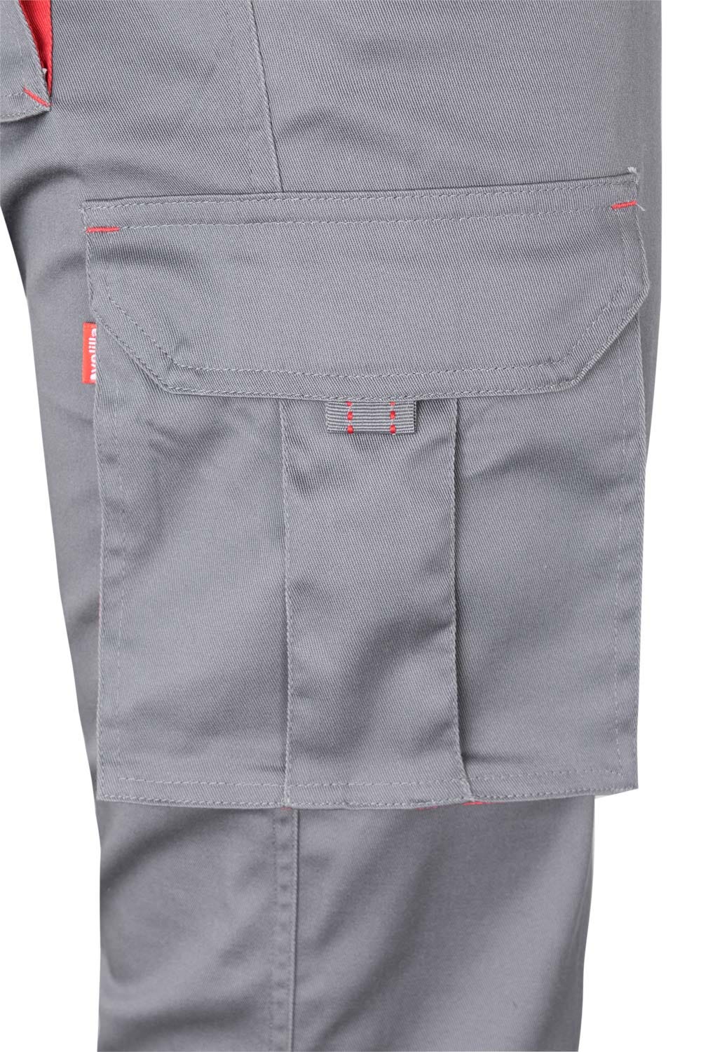 Pantaloni stretch 240g gri/rosu V103024S