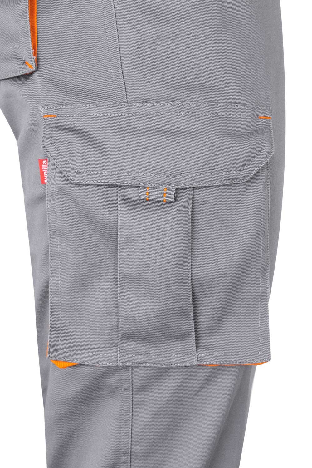 Pantaloni stretch 240g gri/portocaliu V103024S