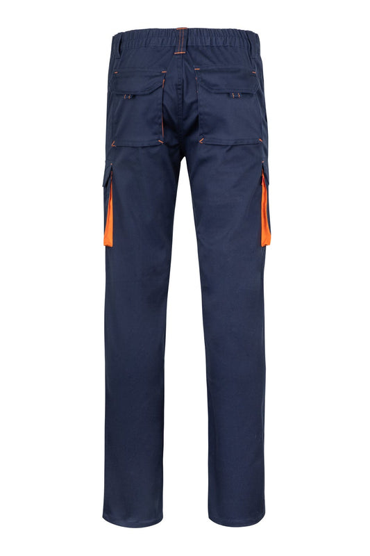 Pantaloni stretch 240g albastru marin/portocaliu V103024S