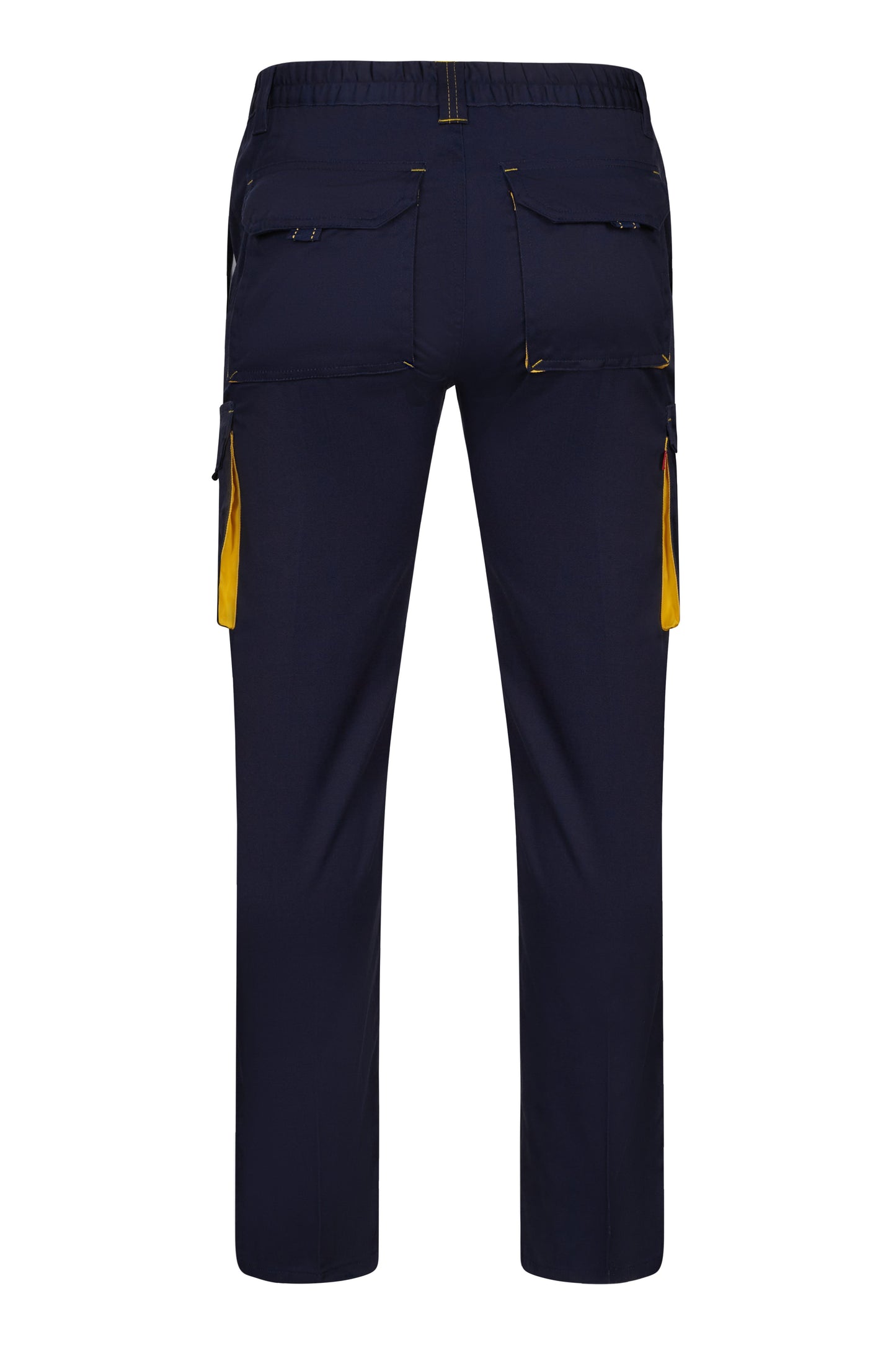 Pantaloni stretch 240g albastru marin/galben V103024S