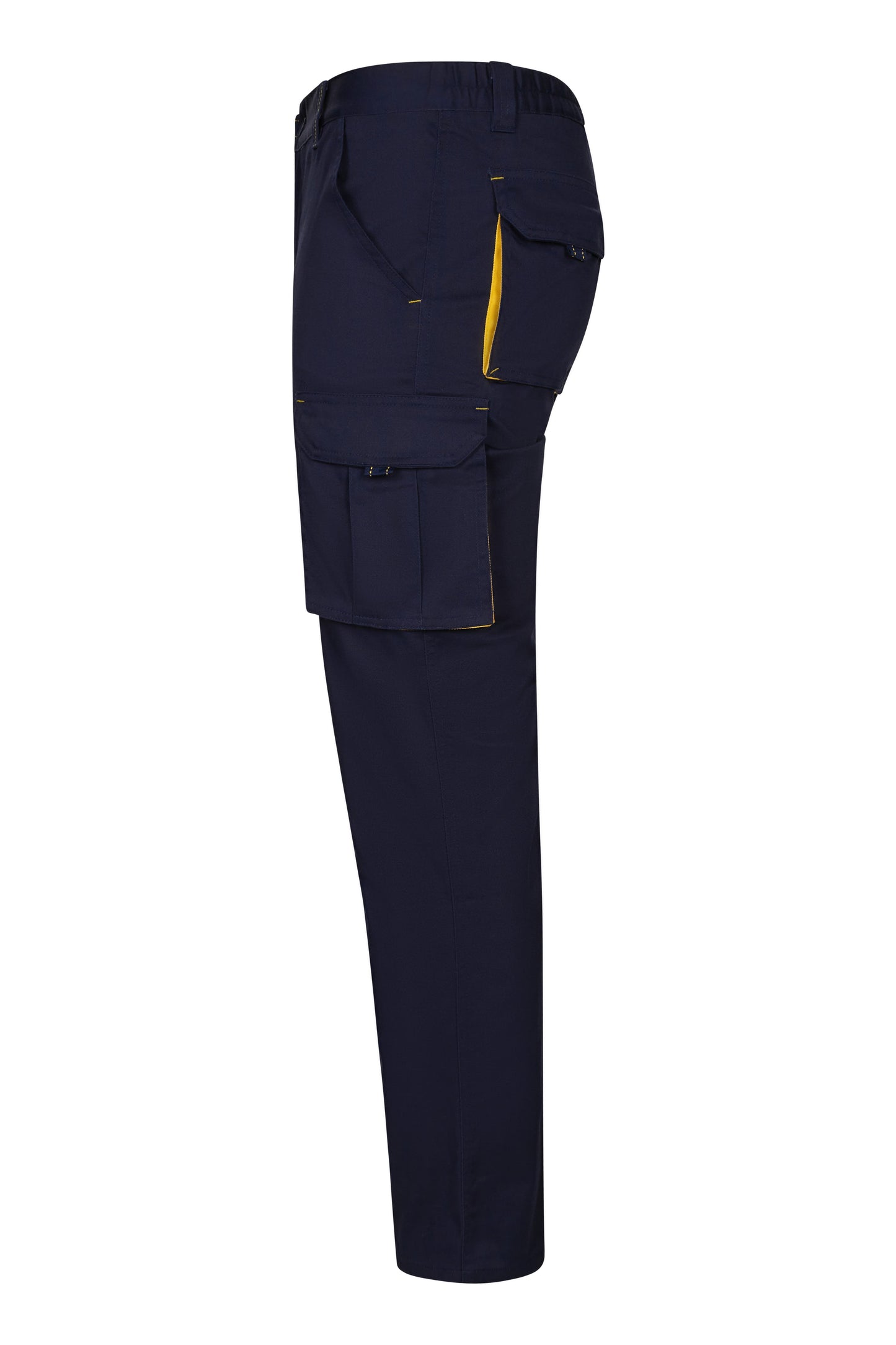 Pantaloni stretch 240g albastru marin/galben V103024S