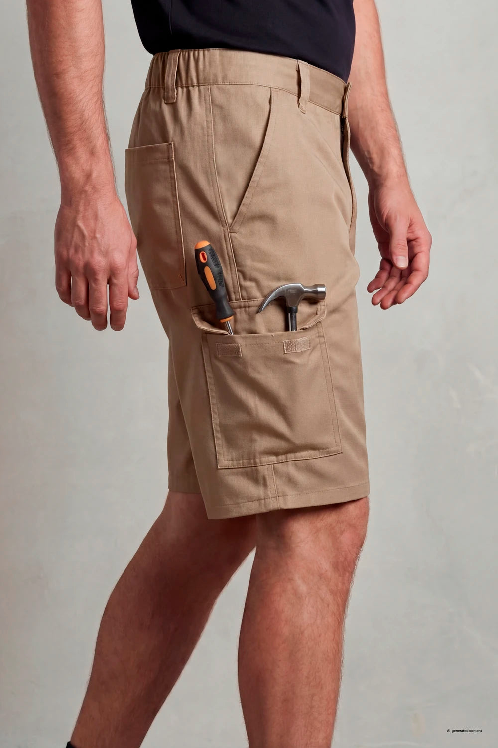 Pantaloni scurti tercot 190g negri V103027