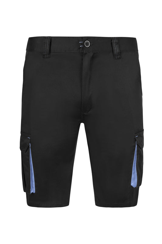Pantaloni scurti bicolori negru/albastru celest V103034S
