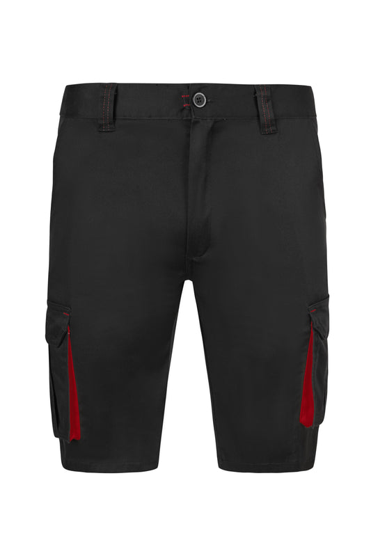 Pantaloni scurti bicolori negru/rosu V103034S