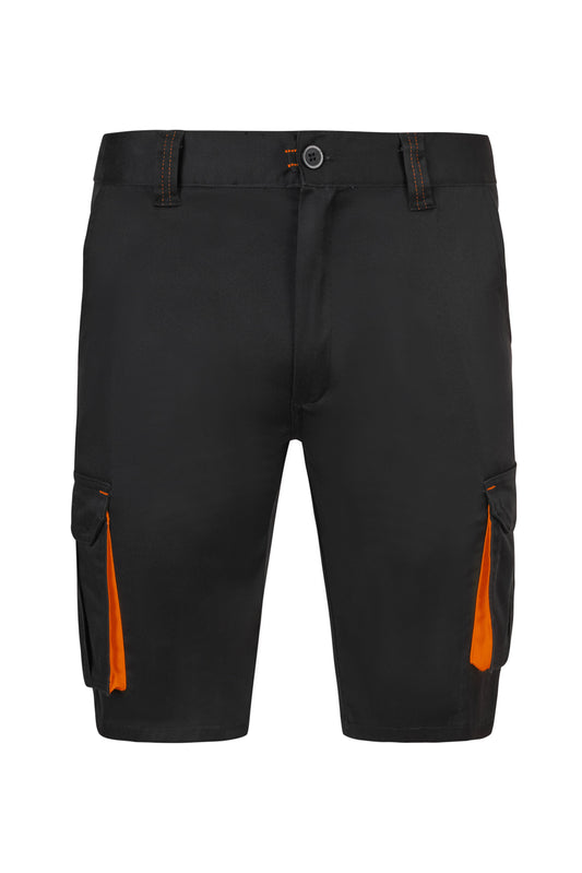 Pantaloni scurti bicolori negru/portocaliu V103034S