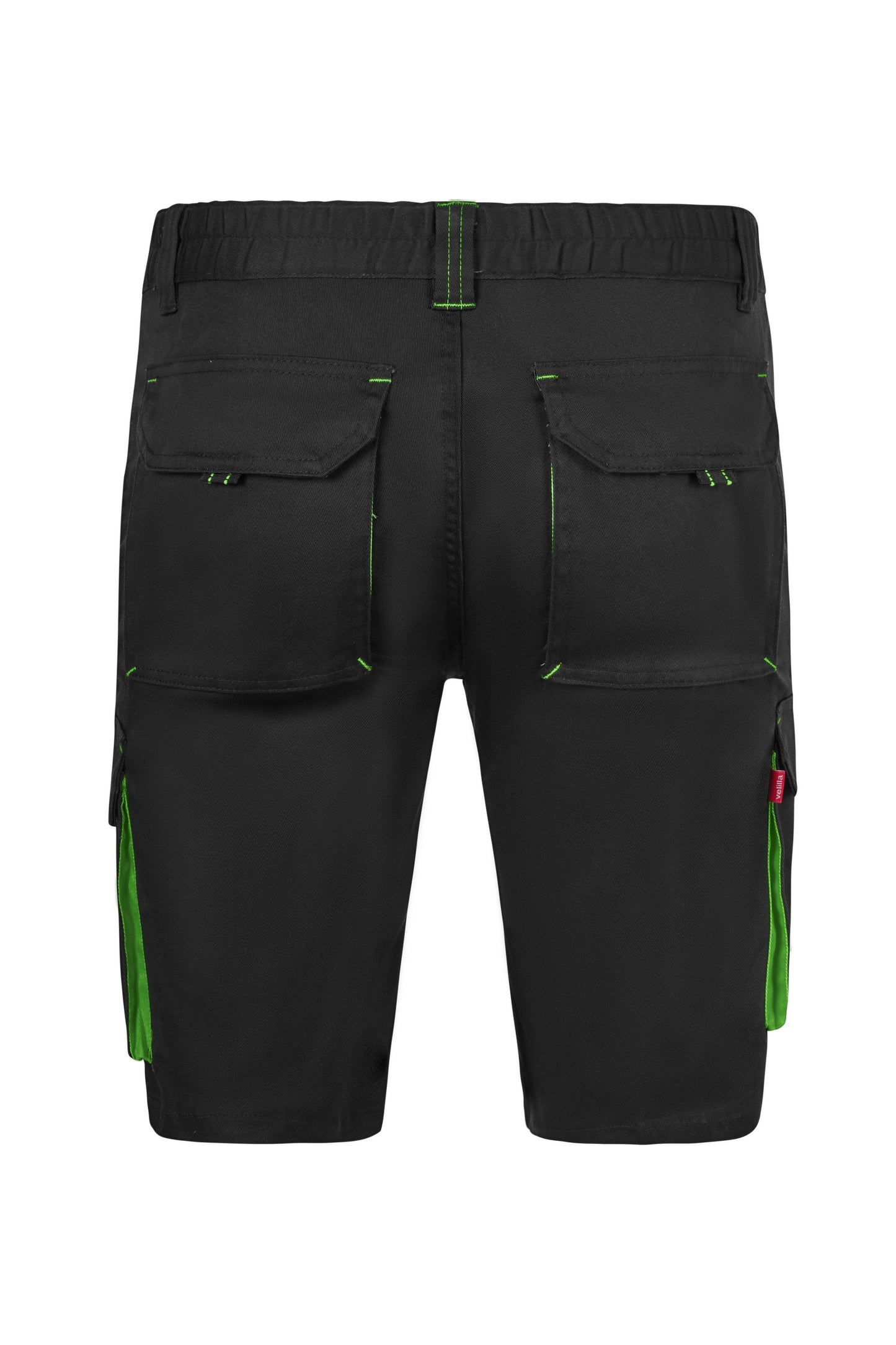 Pantaloni scurti bicolori negru/verde lime V103034S