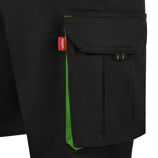 Pantaloni scurti bicolori negru/verde lime V103034S