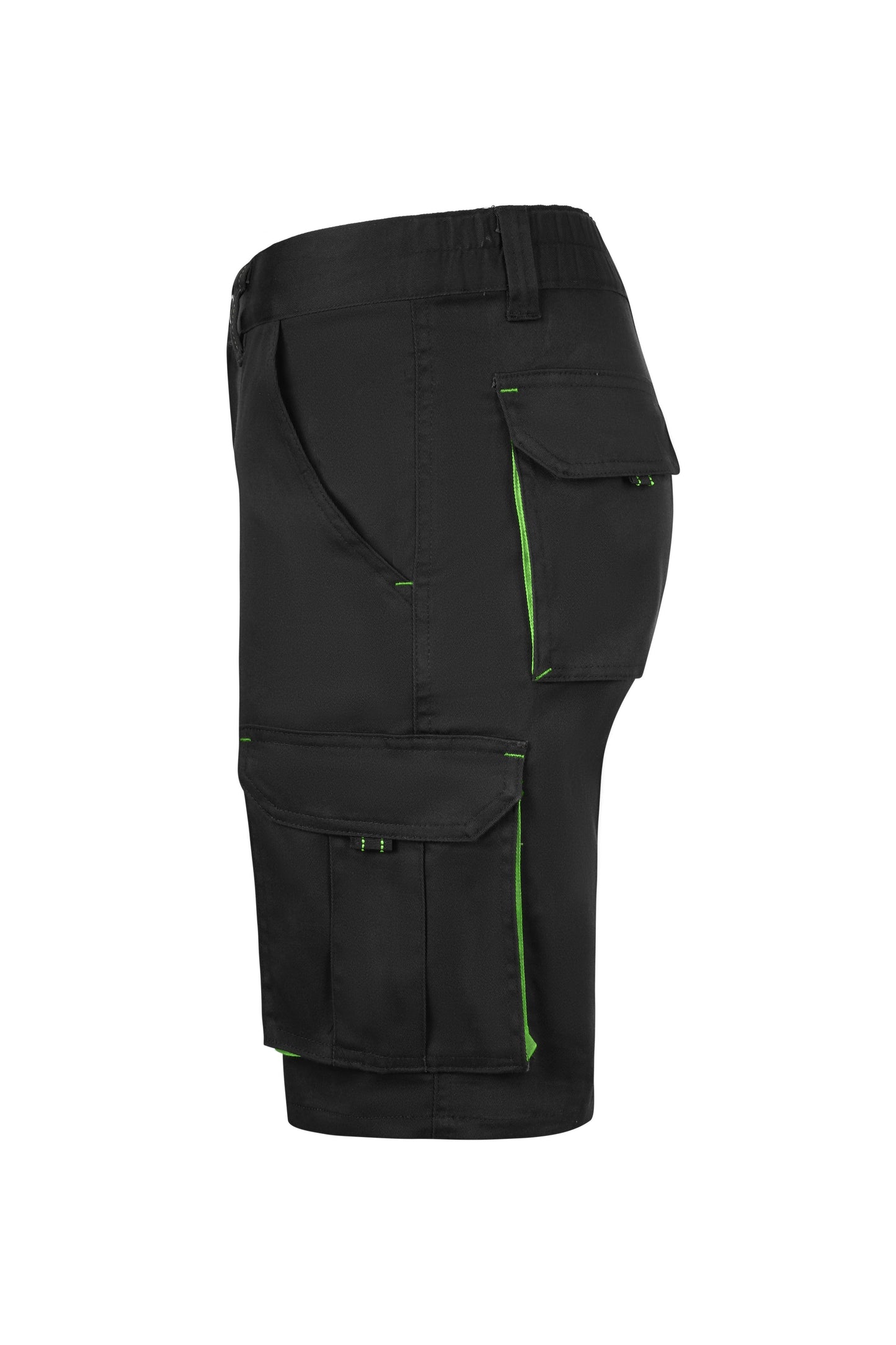 Pantaloni scurti bicolori negru/verde lime V103034S