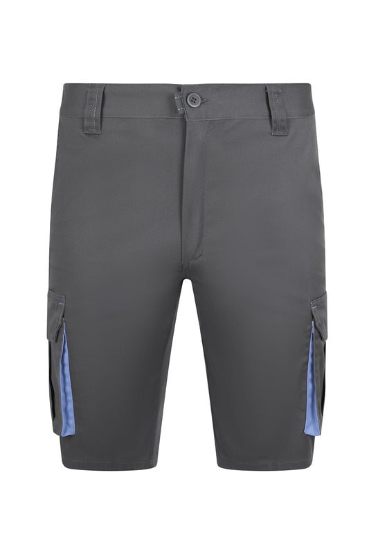 Pantaloni scurti bicolori gri/albastru celest V103034S