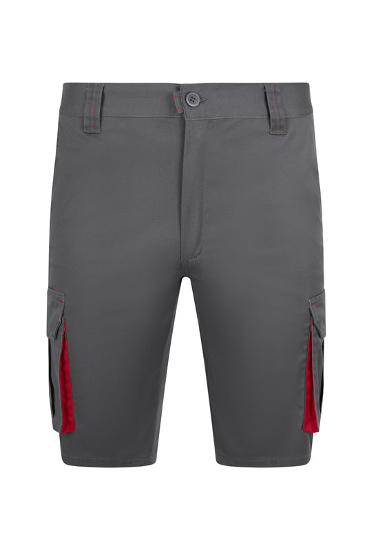 Pantaloni scurti bicolori gri/rosu V103034S
