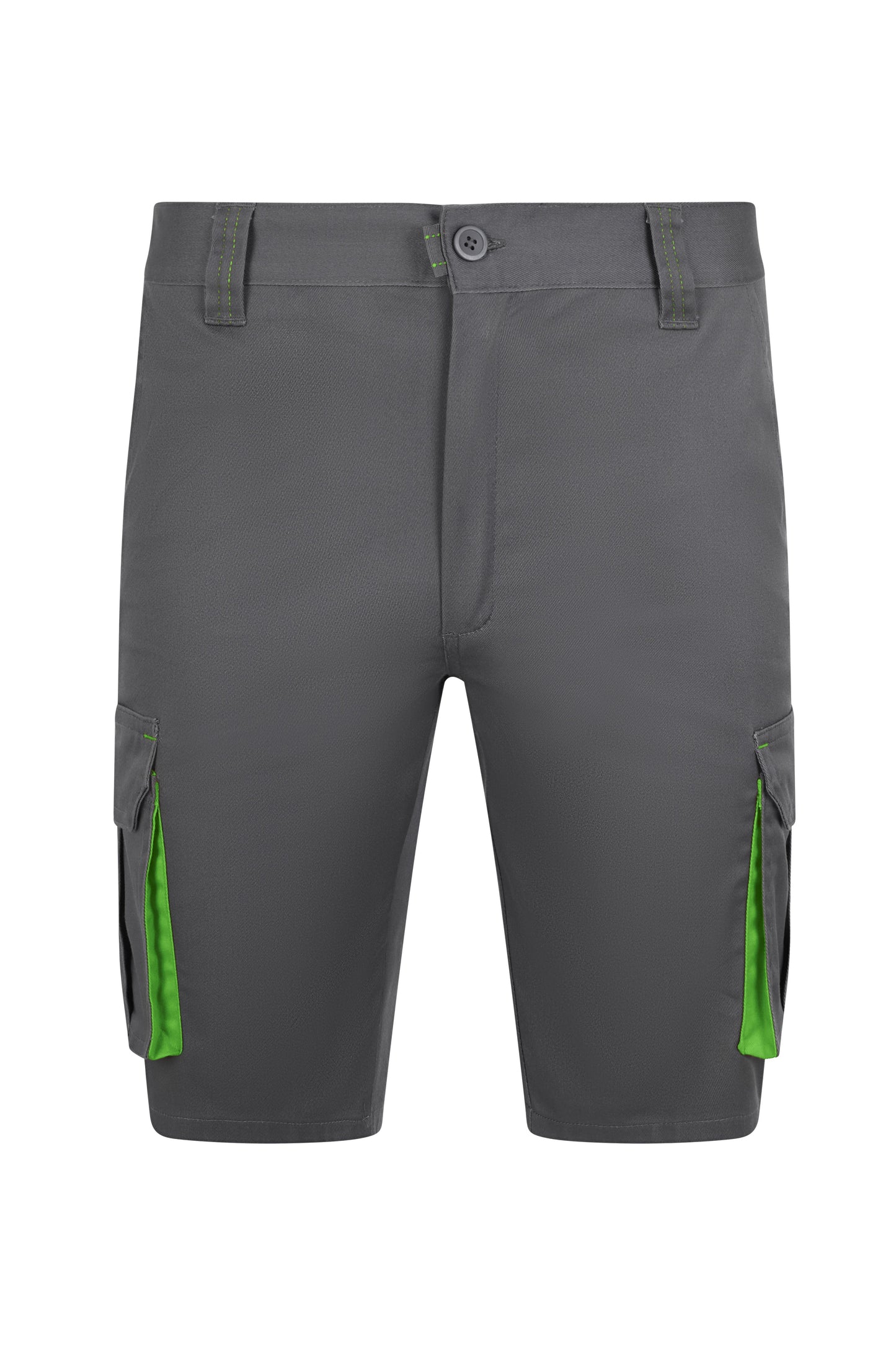Pantaloni scurti bicolori gri/verde lime V103034S