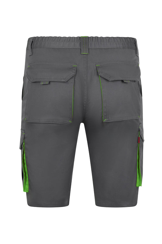 Pantaloni scurti bicolori gri/verde lime V103034S
