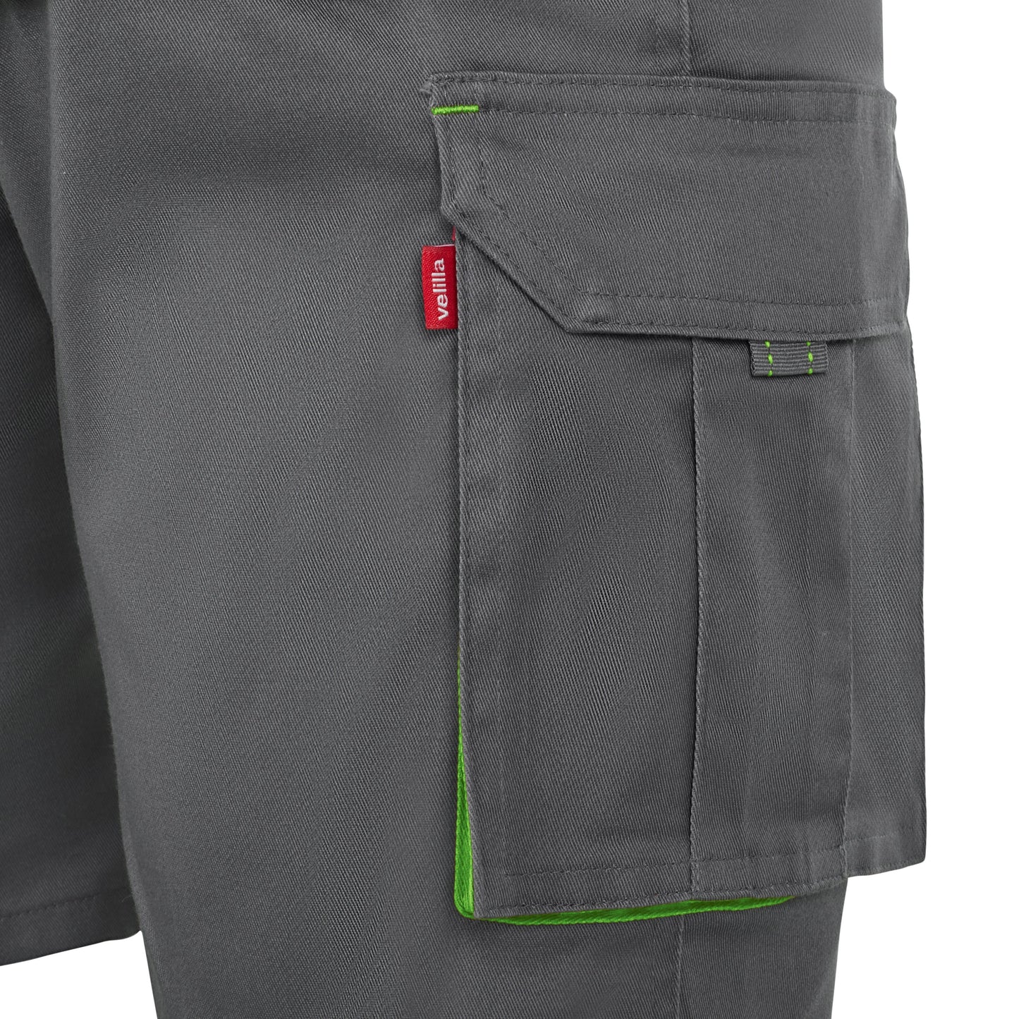 Pantaloni scurti bicolori gri/verde lime V103034S
